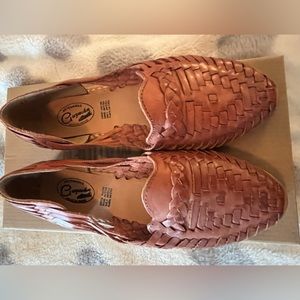 Tan leather huaraches